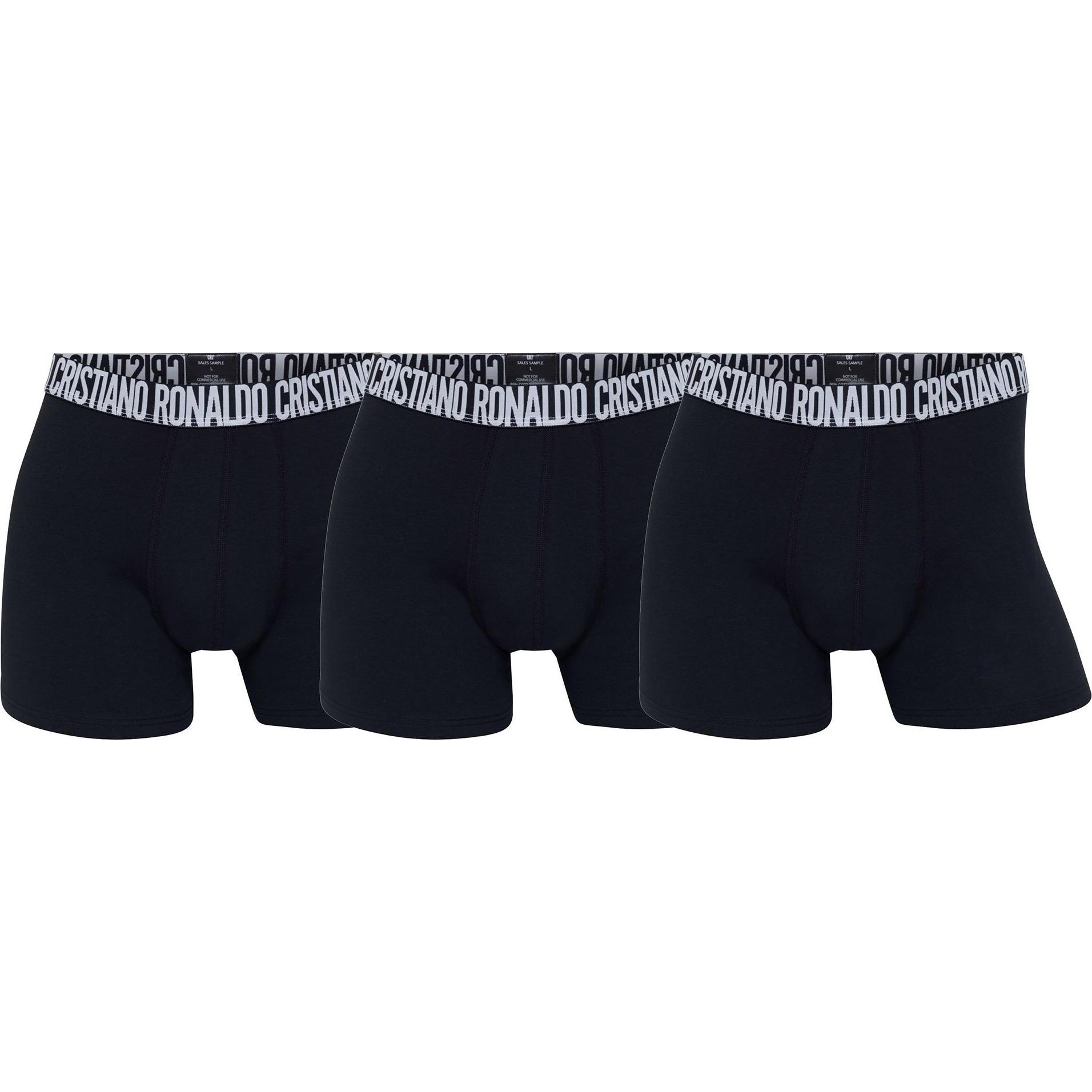 CR7, Herren, Unterhosen, Boxershort Casual Figurbetont, Schwarz, (L, 3er Pack)
