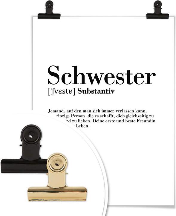 Produktbild Trenddeko Grammatik - Schwester (80 x 100 cm)