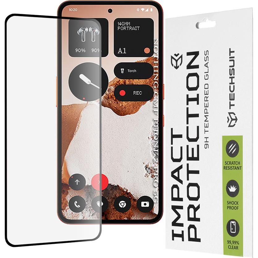Techsuit - 111D Full Cover / Full Glue Glass - Nothing CMF Phone 2 Pro - Black (Niente CMF Phone 2 Pro), Pellicola protettiva smartphone, Nero