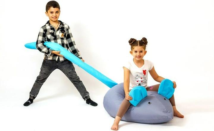 Produktbild Go Gift Sako Tasche pouffe Maus grau-blau L 110 x 80 cm