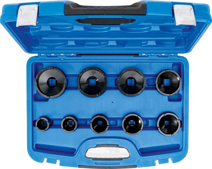 Actual product image BGS Groove Nut Socket Set | external tooth | KM4 - KM12 | 9 pcs.