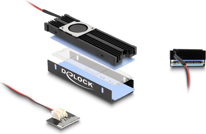 Productafbeelding Delock Koellichaam met ventilator voor M.2 SSD 2280 zwart