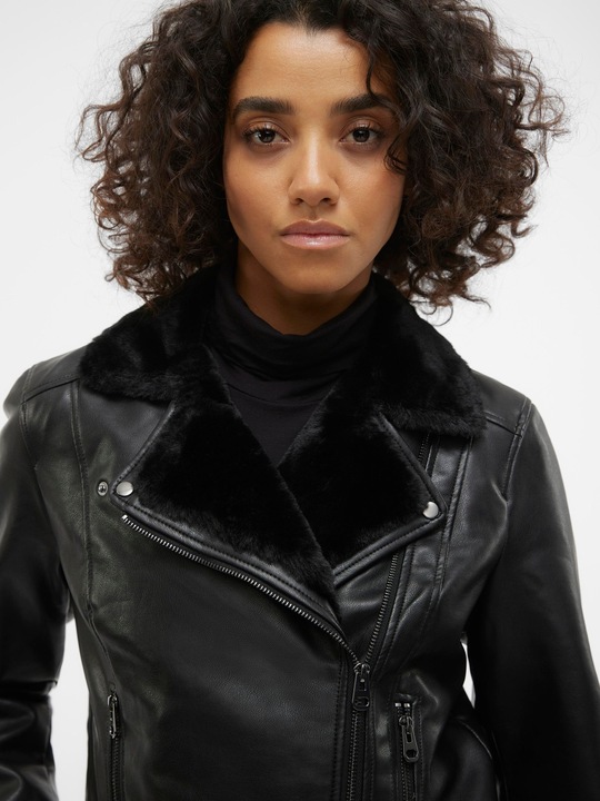 Image du produit Vero Moda VMHAILEY SHORT COATED JACKET Veste de motard aspect cuir (S)