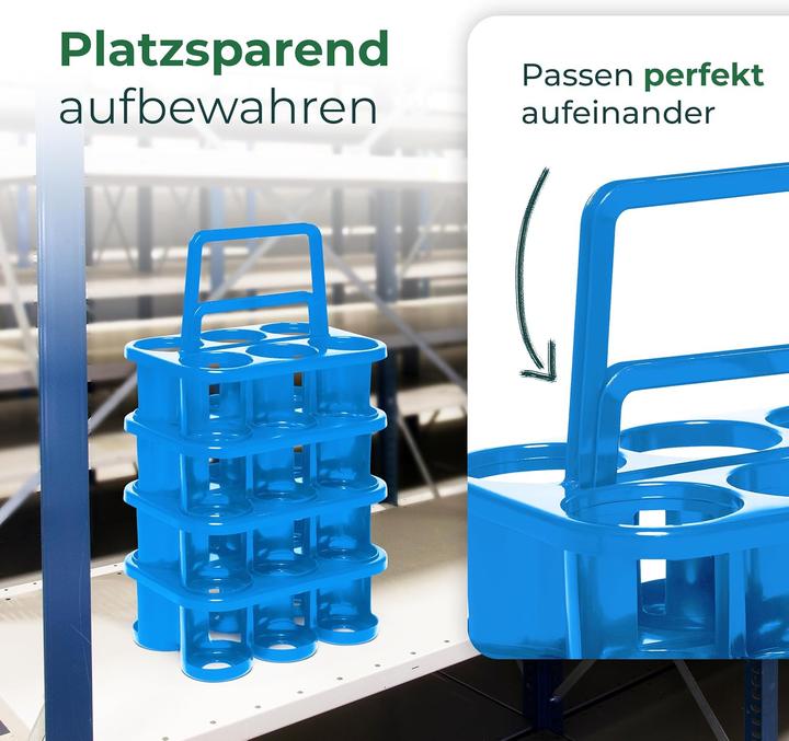 Immagine prodotto Novaliv 4X Flaschenträger für 24 Flaschen - Stabiler Halt - Getränkekorb Kunststoff, Stapelbar, 32x2