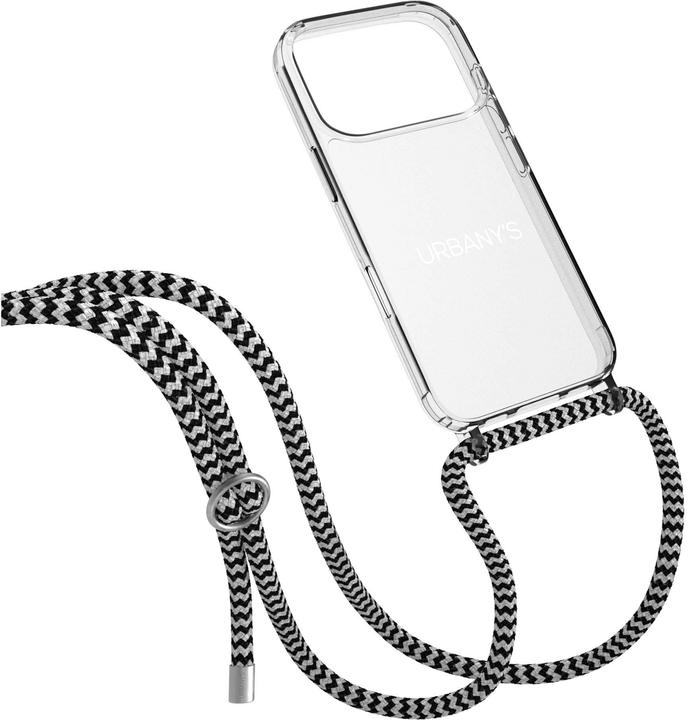 Produktbild Urbany's Necklace Case HYPNOTIC ZEBRA iPhone 17 Pro Silber Ring