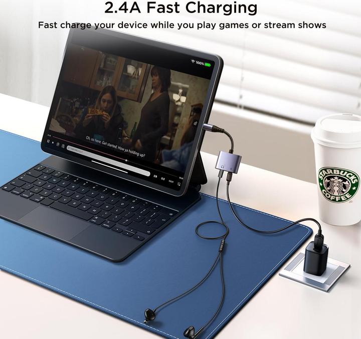 Actual product image Joyroom 2-in-1 Audio Adapter Lightning to Double Lightning - Black (Lightning, Lightning)