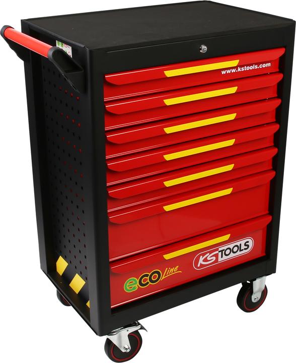 Actual product image KS Tools ECOline BLACK/RED/YELLOW workshop trolley with 7 drawers ( 897.1007 ) (7 x)