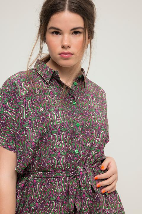 Immagine prodotto Studio Untold Maxi abito dal taglio oversize con stampa Paisley, collo da camicia e abbottonatura (46, 48)