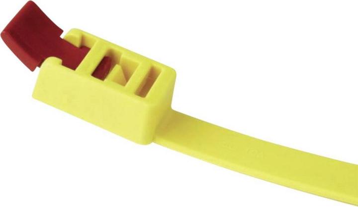 Produktbild HellermannTyton Kabelbinder SpeedyTie® (L x B) 750 mm x 13 mm SPEEDYTIE-PA66-YE-V1 Farbe: Gelb, Rot 5 St. (Kunststoffkabelbinder, 750 mm, 5 Stk.)