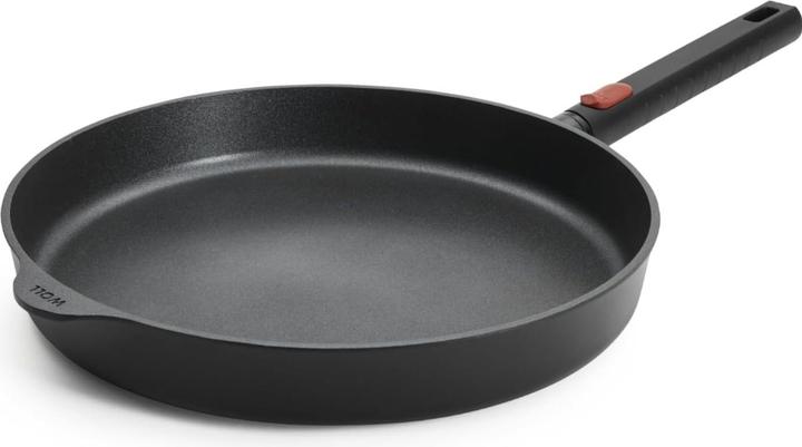 Immagine prodotto Woll Padella piatta antiaderente, senza PFAS, con manico rimovibile, adatta a tutti i fornelli e forno (Padella per friggere, Alluminio pressofuso, 32 x 5 cm)