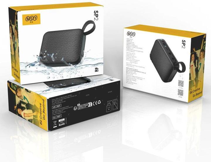 Produktbild QCY SP2 IP67 Bluetooth-Lautsprecher mit RGB-Hintergrundbeleuchtung und Stereomodus – Schwarz (17 h)