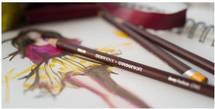 Actual product image Derwent Coloursoft coloured pencils (72x)