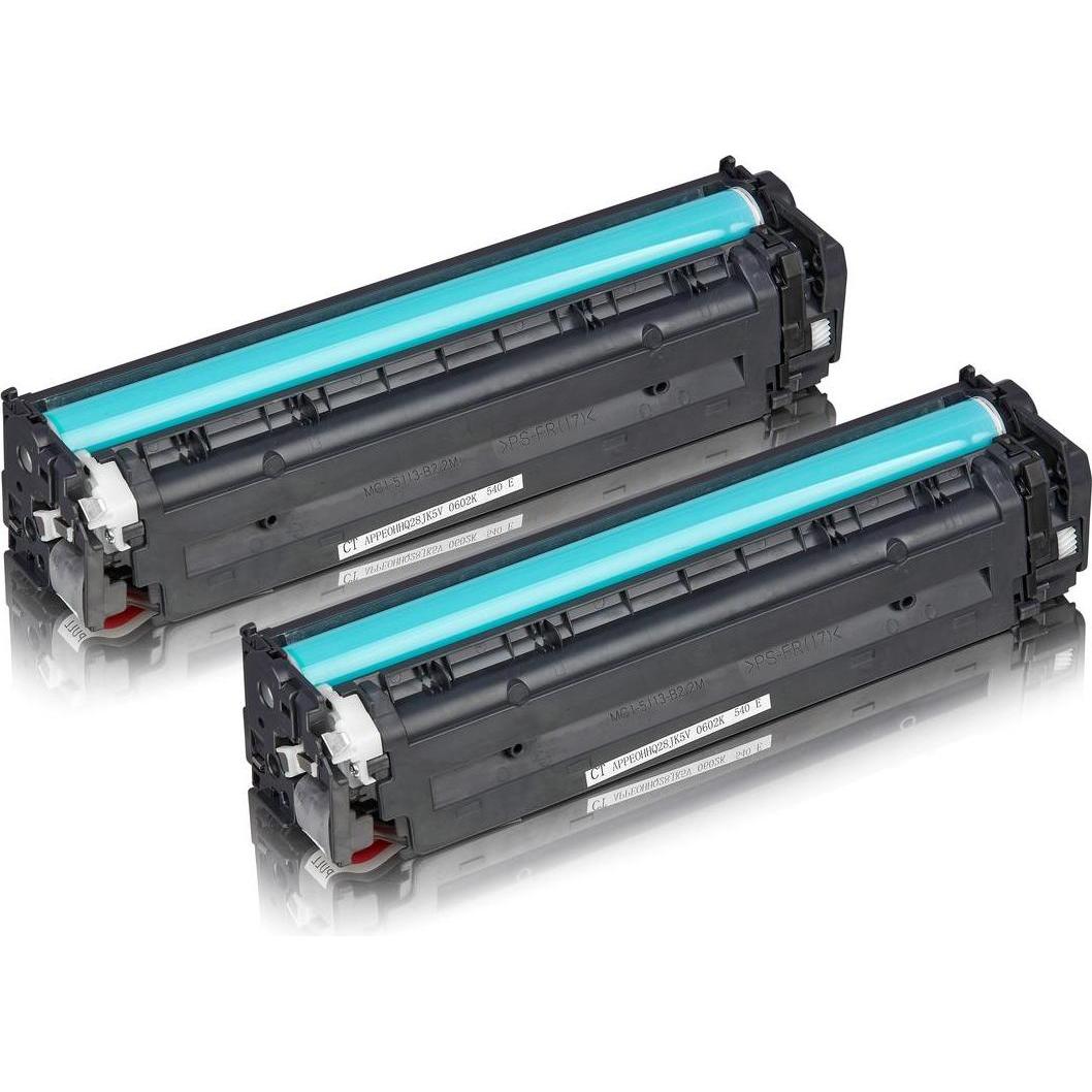 Inkadoo, Toner, Toner sparset kompatibel zu HP CB 540 AD / 125A enthält 2x Tonerkartusche color code