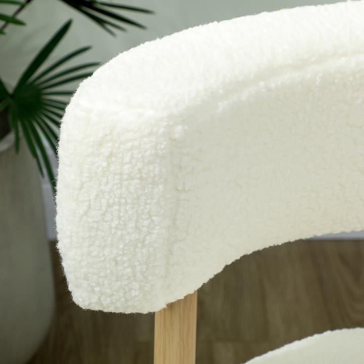 Immagine prodotto Homcom Einzelsessel Polyester, Eukalyptusholz Cremeweiss