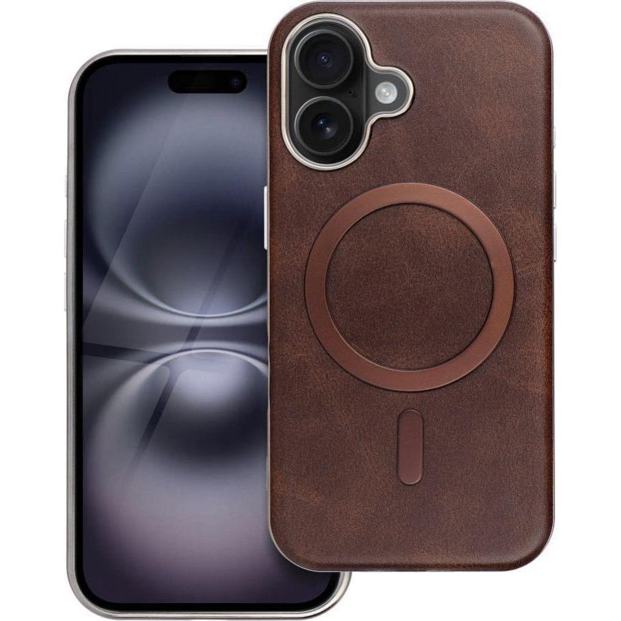 OEM Back panel cover GENTLEMAN MAG COVER Case compatible with MagSafe for IPHONE 15 brown (Apple iPhone 15), Cover smartphone, Marrone