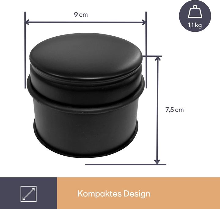 Produktbild Perel T?rstopper - 9 x 7,5 cm - 1,1 kg - Schwarz (1 Stk.)