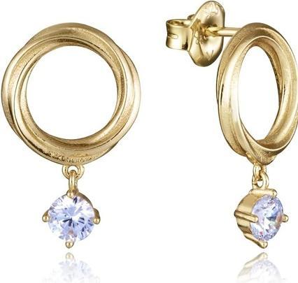 Actual product image Viceroy Gold-plated dangle earrings with zircon Elegant 13213E100-30 (Silver)