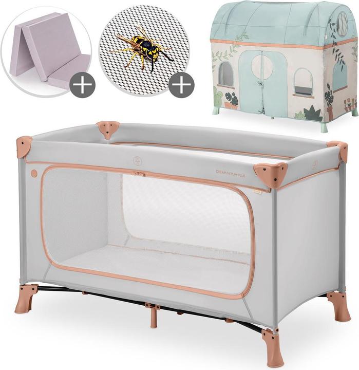 Hauck Reisebetten Reisebett Set Dream N Play Plus inkl. Spielzelt (60 x 120 cm)