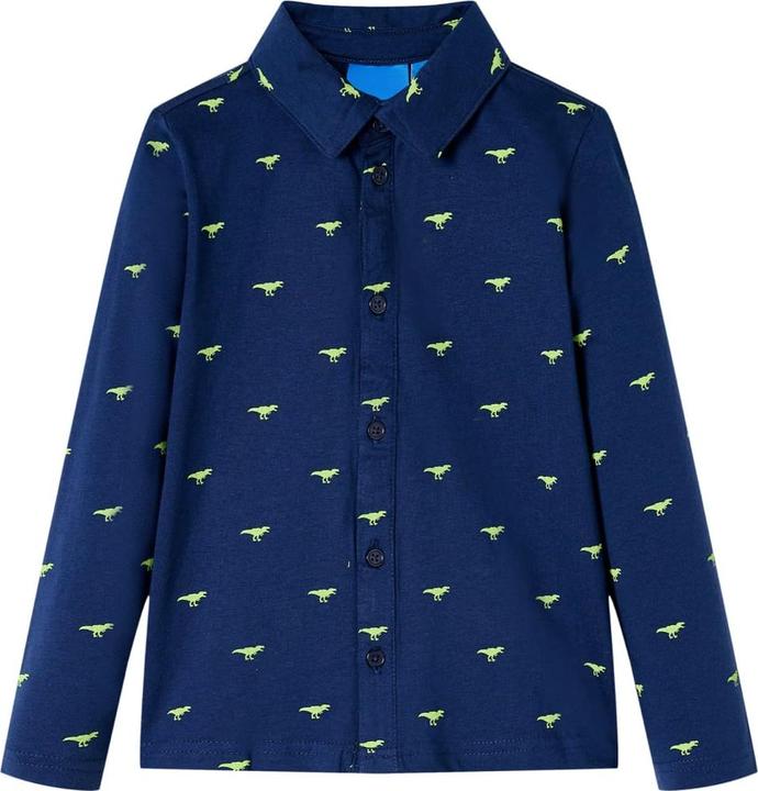 Immagine prodotto vidaXL Camicia da bambino blu navy 116,Materiale: 100 % cotone,Colore (116)