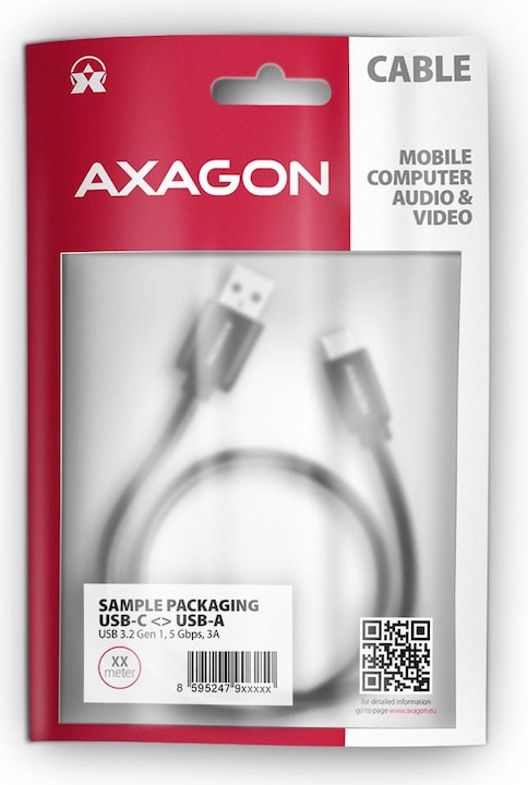 Immagine prodotto Axagon USB A — USB C (2 m, USB 3.2 Gen 1)