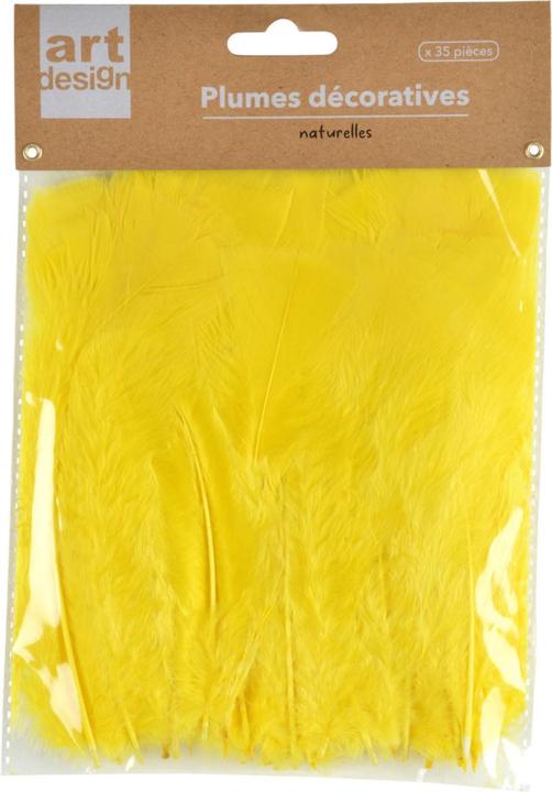 Actual product image Natura Punto Decorative feathers, yellow, 35 pieces