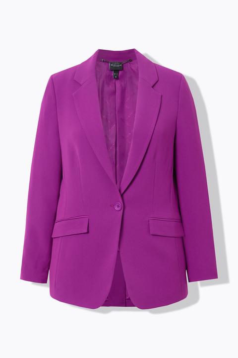Actual product image Ulla Popken Triacetate Blend Lapel Collar Fully Lined Blazer (48)