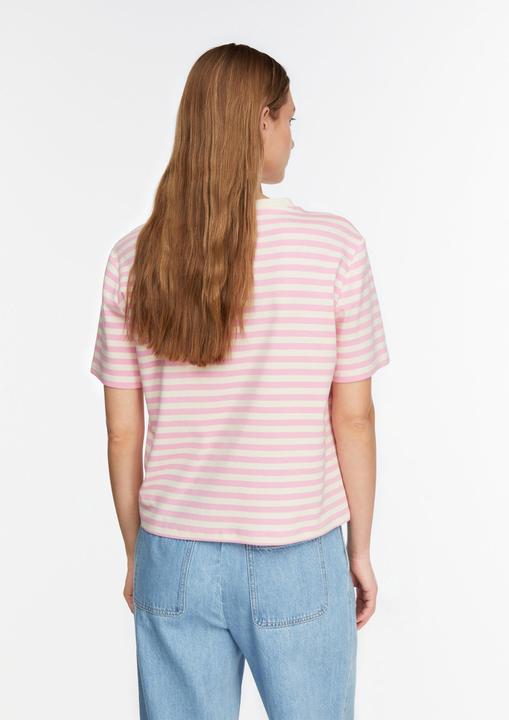 Produktbild Comma Basic Fit T-Shirt mit garngefärbten Streifen (42)