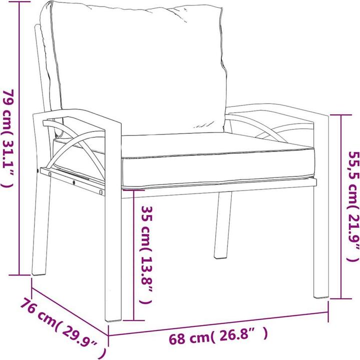 Actual product image vidaXL Gartenstuhl