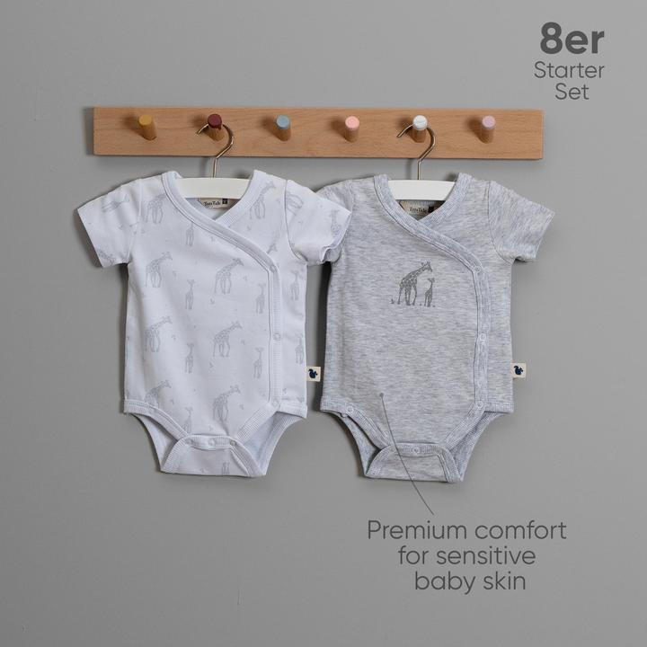 Produktbild TotsTale Premium 8-tlg. Newborn Starter-Set – Babykleidung aus Bio-Baumwolle – Geschenk zur Geburt (50, 56, 62, 68)