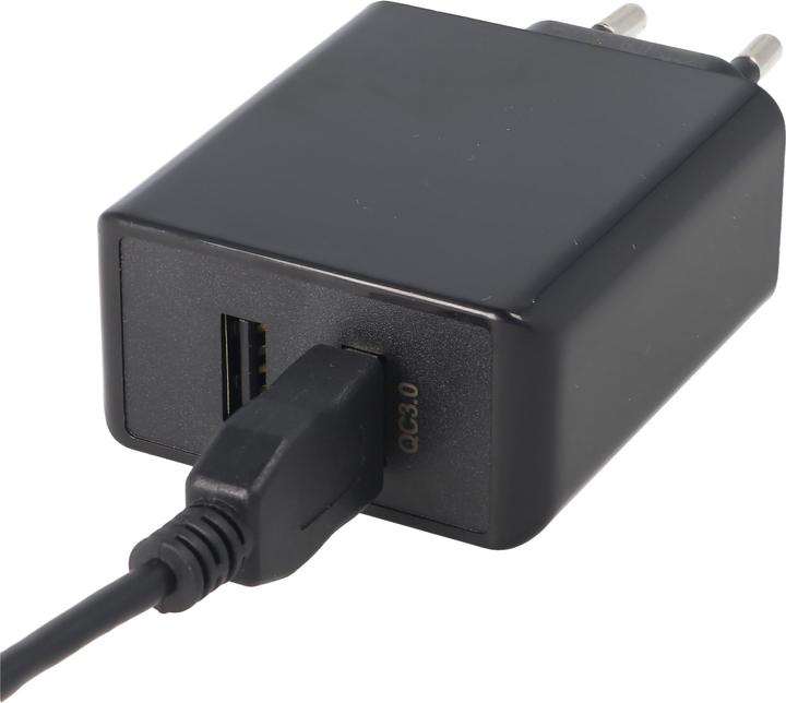Actual product image Goobay Dual USB fast charger USB QC3.0 28W black, charges up to 4x faster than standard chargers (28 W, 2 ports)