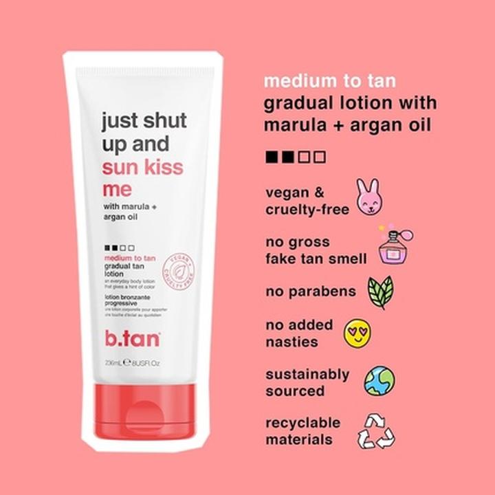Produktbild B.Tan Just Shut Up & Sunkiss Me Gradual Medium Tan Lotion 236 ml (Selbstbräunungscreme, 236 ml)