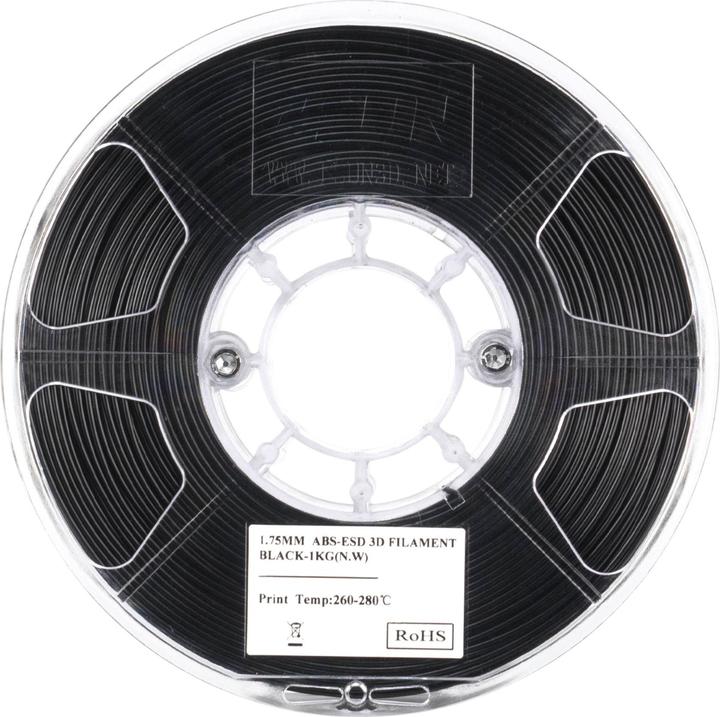 Image du produit eSUN Filament ABS ESD Schwarz 1.75 mm 1 kg (1.75 mm, 1000 g)
