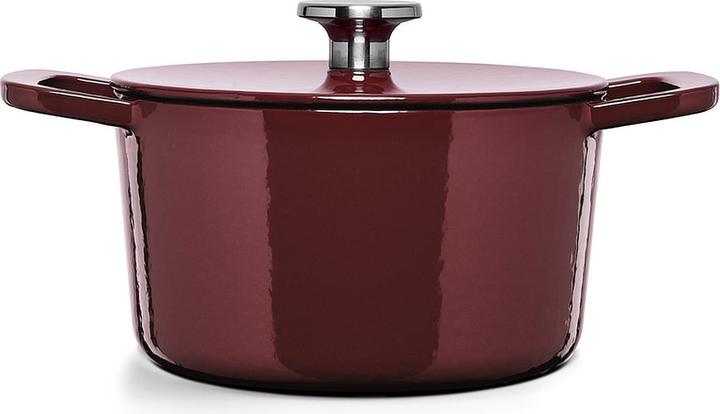 Produktbild Fissler Bräter Gusseisen rund, Burgunder rot (Bräter + Schmortopf, Kochtopf, Gusseisen, 20 x 15 cm)