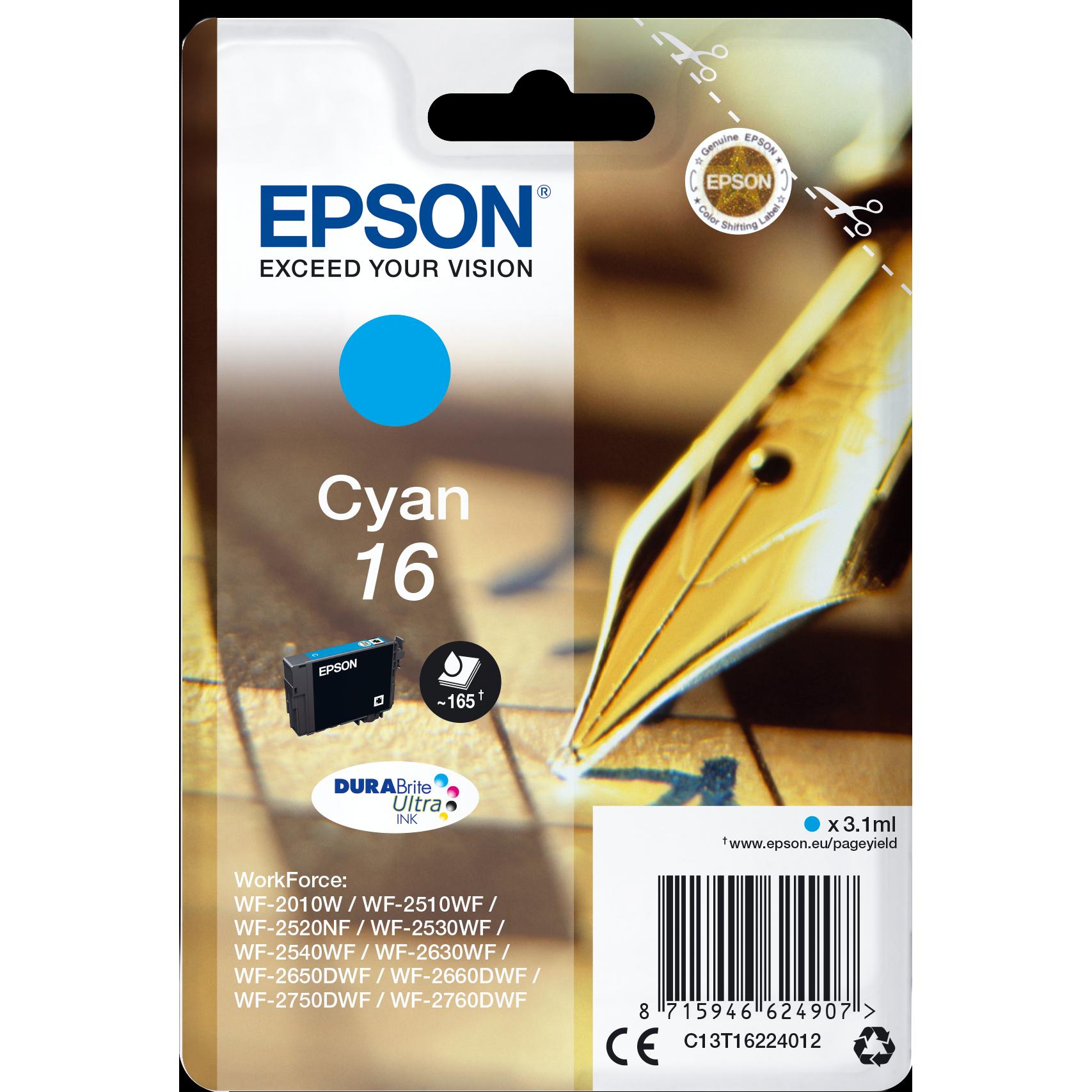 Epson, Druckerpatrone, 16 DuraBrite Ultra (C)