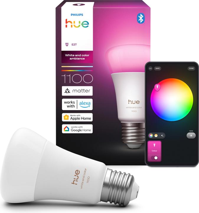 Image du produit Philips Hue A60 - A60 pre - 1100 - 1-pak (E27, 8.10 W, 1100 lm, 1 x, D)