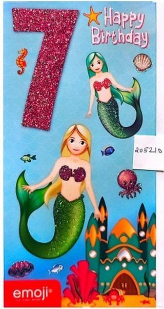 Immagine prodotto Emoji Sirena 7° Compleanno Biglietto d'Auguri (1 pz.)