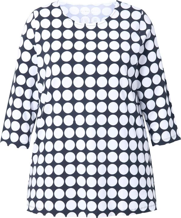 Immagine prodotto Ulla Popken Maglia, pois, linea ad A, girocollo, manica 3/4, cotone Pima (46, 48)