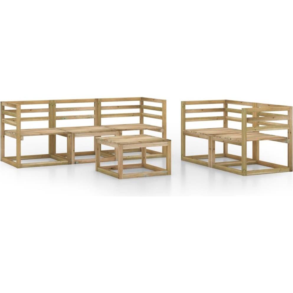Thumbnail - VidaXL, Gartenlounge, 6-tlg. Garten-Lounge-Set Grün Imprägniertes Kiefernholz