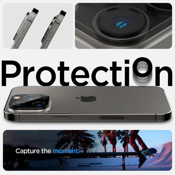Produktbild Spigen Optik.Tr Camera iPhone 14 Pro/14 Pro Max Lens 2szt./2pcs czarny/black AGL05273 (2 Stk., Apple iPhone 11 Pro)