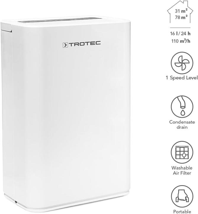 Actual product image Trotec TTK 52 E dehumidifier (31 m², 16 l/24h)