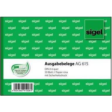 15x Sigel, Formular, Ausgabebeleg Formular Papierformat: DIN A6 quer selbstdurchschreibend: Nein (50 x)