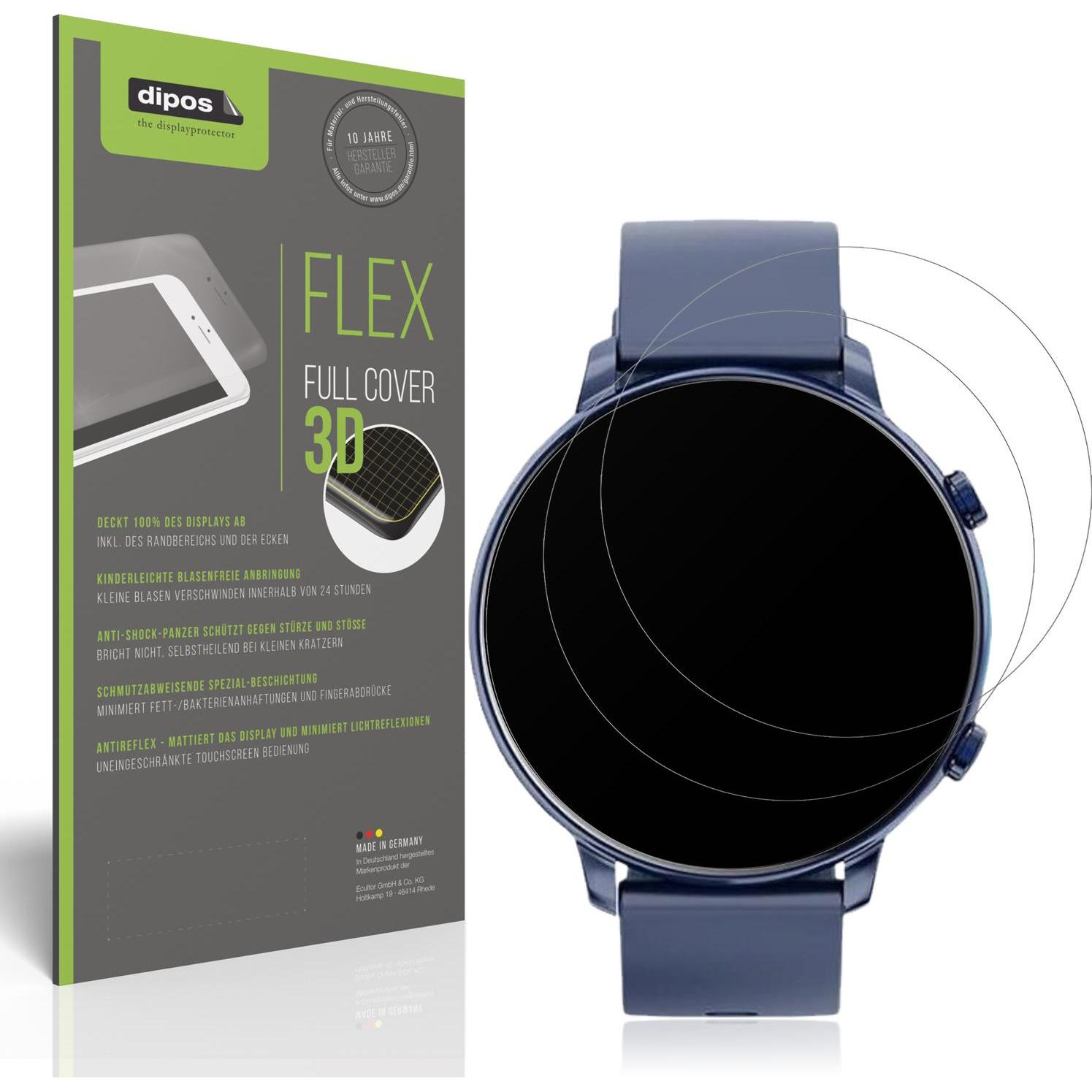 Dipos Full Cover Schutzfolie Matt, Smartwatch Schutzfolie, Transparent