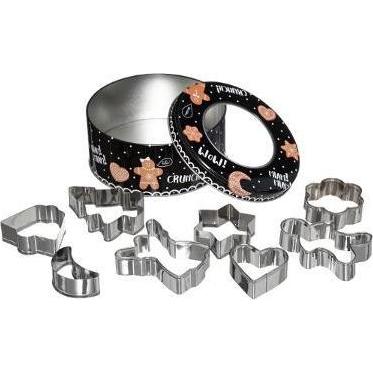 5Five Cookie Cutter Set W/Tin Box, Ausstechformen, Silber