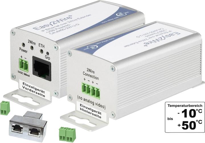 Produktbild Renkforce RF-2982884 Netzwerkverlängerung 2-Draht Reichweite (max.): 400m 2 St. 100MBit/s ohne PoE-