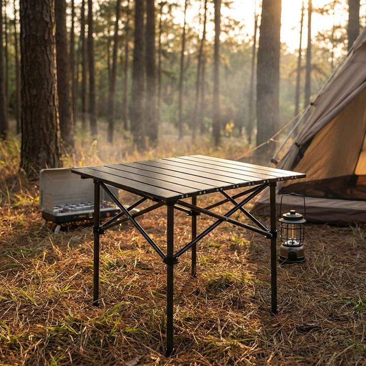 Produktbild Ideoon Campinggarnitur 3-teilig Set mit quadratischem Campingtisch und 2 Klappstühlen
