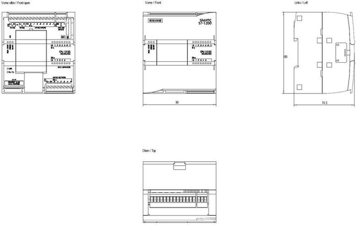 Produktbild Siemens SIMATIC S7-1200 CPU 1212C, DC/DC/DC