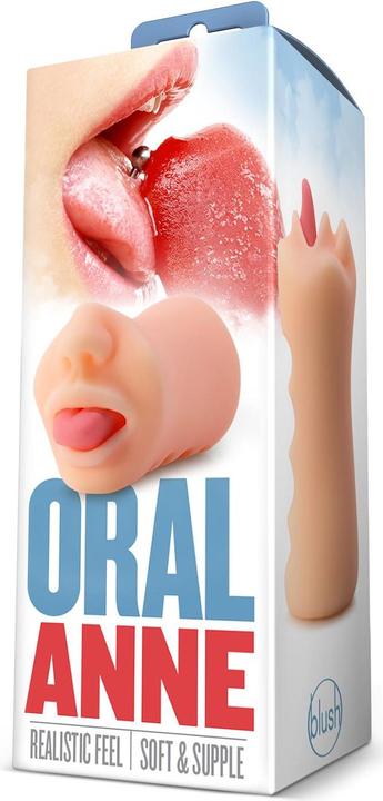 Actual product image Blush X5 Men - Oral Anne - Handheld 4.75" Realistic Mouth - Blow Job Masturbator Stroker - Open End