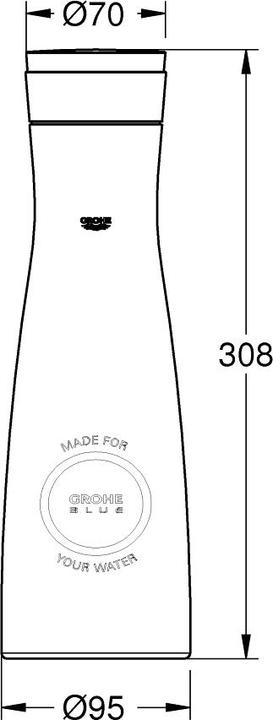 Actual product image Grohe Glass carafe BLUE crystal glass, 1 l, with lid set (1 l)