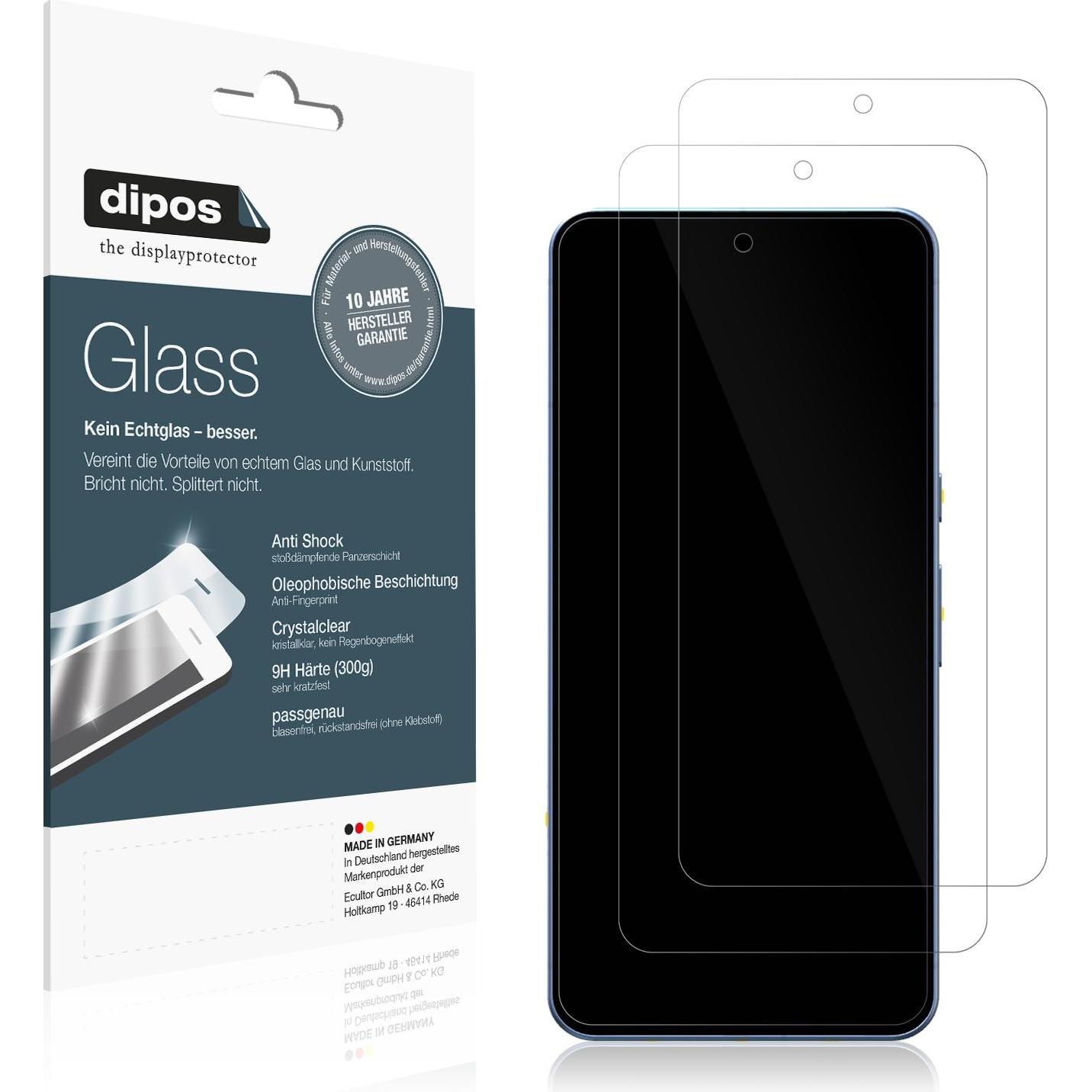 Dipos Displayschutz Anti-Shock (2 Stück, Google Pixel 8), Smartphone Schutzfolie, Transparent