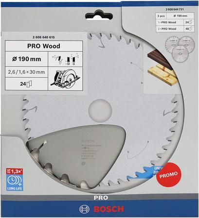 Productafbeelding Bosch Professional Zubehör Promo 3er Pack, 190 mm Pro Wood